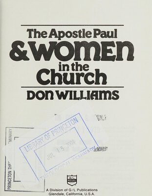 Apostle Paul and Women in the Church