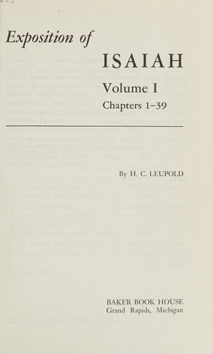 Exposition of Isaiah Vols I & Ii